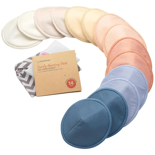 Miniatura 12 de Almohadillas de lactancia de viscosa de bambú orgánico, 8 almohadillas lavables para lactancia materna, bolsa de lavado, reutilizables