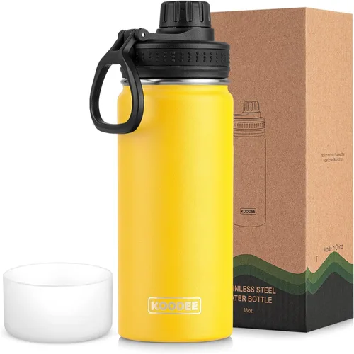Miniatura 139 de koodee Insulated Water Bottle, 32 oz Stainless Steel Double Wall Vacuum Wide Mouth Sport Bottle with Leakproof Spout Lid (Navy)