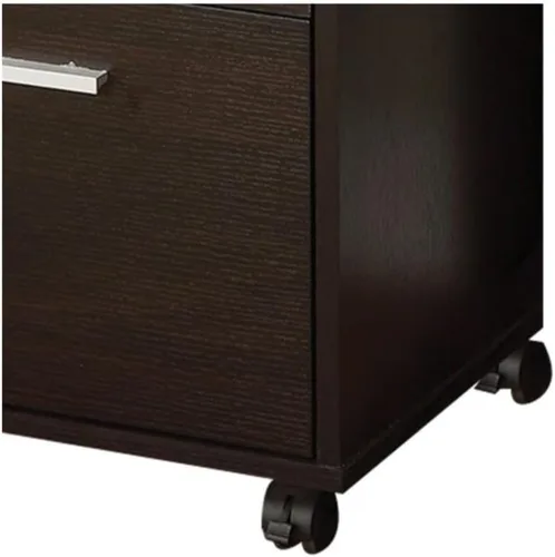 Miniatura 7 de CARTESIAN Escritorio moderno con archivador móvil, madera de capuchino, 47.25 x 23.25 x 30 pulgadas, cajones de almacenamiento, oficina en casa