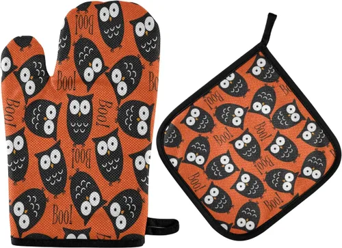 Miniatura 37 de ZZXXB Spring Bird - Guantes de cocina dobles con diseño floral de mariposa, resistentes al calor, antideslizantes, extra largos de 7 x 35 pulgadas