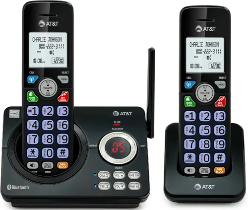 Miniatura 16 de AT&T DECT 6.0 Teléfono inalámbrico, 4 auriculares, bloqueador de llamadas inteligente, conexión Bluetooth a celda, contestador automático, pantalla