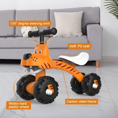 Miniatura 8 de YGJT Bicicleta de equilibrio para bebés para niños y niñas de 1 año, para interiores y exteriores, sin pedales, juguetes para niños de 10 a 36 Tigre