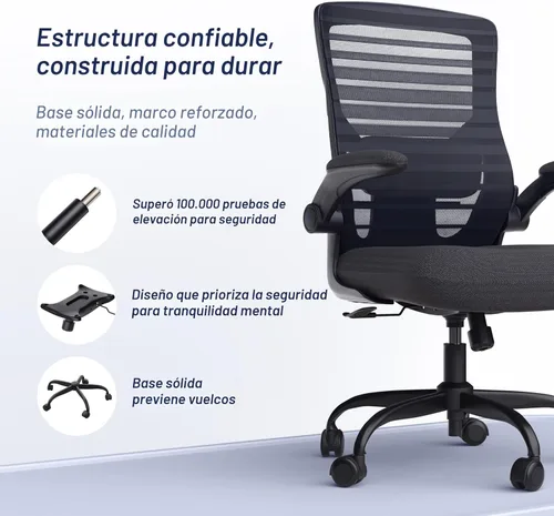 Miniatura 8 de Silla de escritorio de oficina para largas horas y alivio del dolor de espalda baja, cojín de espuma moldeada de 4 pulgadas de grosor, soporte Negro