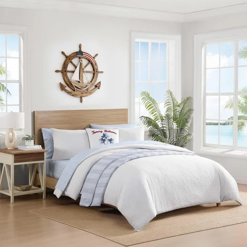 Miniatura 124 de Tommy Bahama - Juego de sábanas tamaño King, ropa de cama de percal 100% algodón con una sensación crujiente y fresca, sábanas con sábana bajera