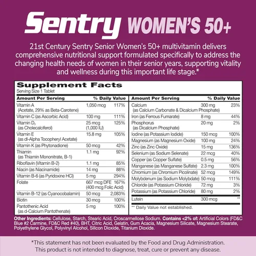 Miniatura 12 de 21st Century Sentry Senior Women 50 Plus Tablets, 100 unidades (27542)