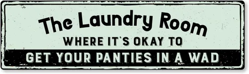 SmartSign Divertido letrero de metal vintage con texto en inglés "Where It's Okay To Get Your Panties In A Wad", 4 x 14 pulgadas, aluminio