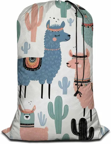 Miniatura 13 de Swono Bolsa de lavandería extra resistente de jirafa colorida, diseño de jirafa arcoíris de acuarela, bolsa con cordón ajustable y tela resistente