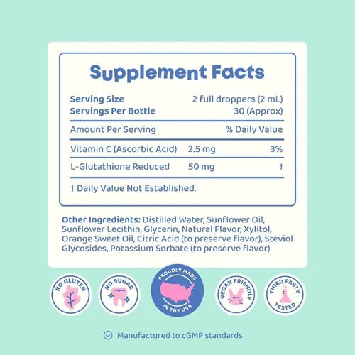 Miniatura 7 de JoySpring Suplemento de glutatión liposomal para niños Apoya el habla y el contacto visual 50 mg de gotas antioxidantes de L-glutatión