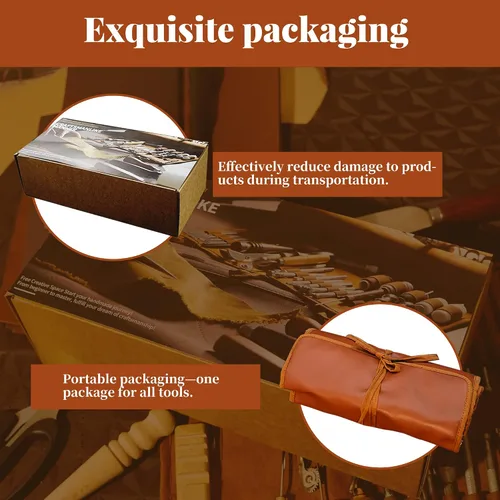 Miniatura 4 de FIOQE Kit de herramientas de cuero y manualidades para principiantes, 72 herramientas de cuero con bolsa de almacenamiento para coser, tallar