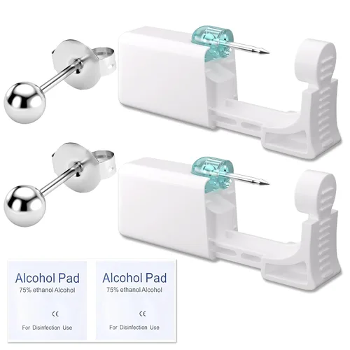 Miniatura 17 de Kit de perforación de orejas YINPAD - Pistola de perforación desechable cargada previamente con clavos de diferentes estilos de 5MM, kit