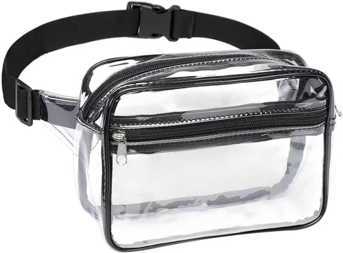 Clear Fanny Pack Stadium Approved, Waterproof Fanny Pack for Women Men, Fashion Mini Belt Bag Transparent Waist Bag with Adjustable Strap for