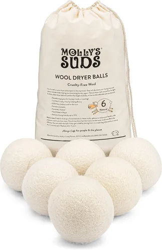 Miniatura 5 de Molly's Suds Bolas de lana para secadora Suavizante de tela natural, hipoalergénico, reutilizable, sin perfume, reduce el tiempo de secado
