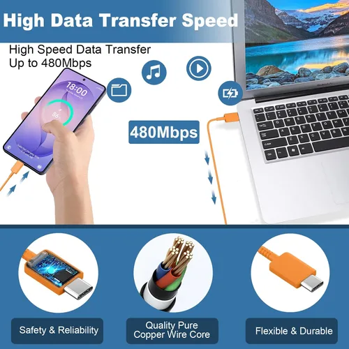 Miniatura 62 de Cargador USB C, carga rápida súper rápida de 25 W tipo C y cable de carga USB C de 6,6 pies para Samsung Galaxy S25/S25 Ultra/S25+/S24/S24