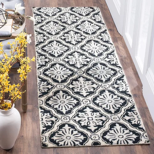 Miniatura 12 de SAFAVIEH Easy Care Collection EZC122B - Alfombra decorativa de enrejado con gancho a mano, 2 x 3 pies, color crema