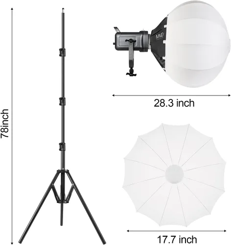 Miniatura 8 de GVM - Kit de luz de video RGB de 150 W, 2700 K ~ 7500 K, luz de video LED bicolor, kit de iluminación de estudio de fotografía con linterna softbox
