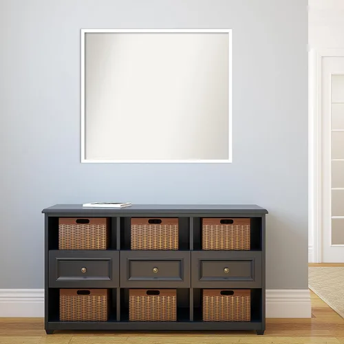 Miniatura 186 de Amanti Art Espejo de baño blanco para sobre el fregadero, 32 x 45 pulgadas, espejo de tocador rectangular blanco esbelto, marco de madera moderno