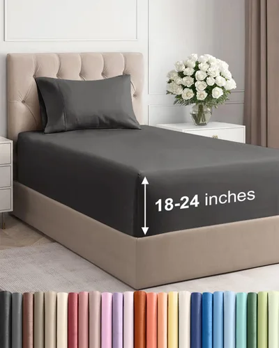 Miniatura 170 de Sábanas King divididas con bolsillos extra profundos, sábanas transpirables y refrescantes de 5 piezas, sábanas de lujo para hotel, suaves, sin 22