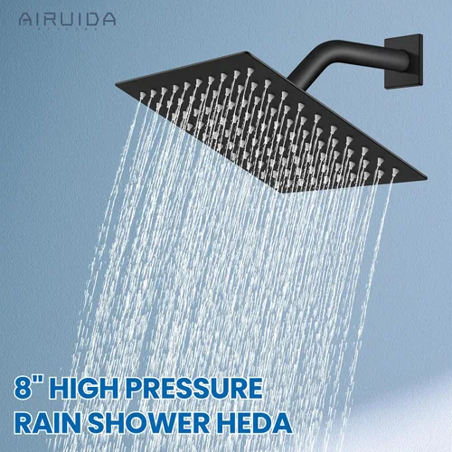 Miniatura 9 de Airuida Juego de Grifería de Ducha con Caño de Bañera Kit de Grifería de Bañera Kit Completo de Acabados de Ducha y Bañera con Válvula de Negro mate