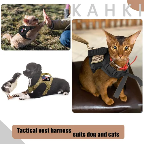 Miniatura 5 de Arnés táctico para perro, chaleco táctico para cachorros, con mango de goma, K9, ajustable y militar, chaleco para mascotas, arnés
