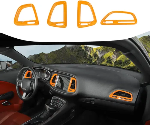 Miniatura 8 de Voodonala para Dodge Challenger 2015-2021, accesorio de recorte para salida de aire de la consola central (Azul, 4 piezas)