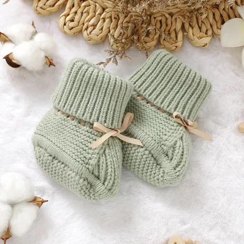 Miniatura 5 de mimixiong Botines para Bebé Recién Nacido Zapatos Calcetín Infantil Tejido a Mano Crochet para Niño y Niña Zapatos Cómodos
