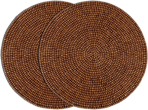 Miniatura 20 de Manteles individuales de 13 pulgadas con cuentas redondas para mesa de comedor - Manteles decorativos con cuentas de vidrio y respaldo de algodón