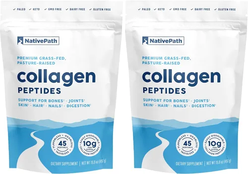 Miniatura 11 de NativePath Proteína de péptidos de colágeno – Polvo de colágeno hidrolizado tipo 1 y 3 para piel, cabello y uñas, 19.8 onzas (56 porciones)