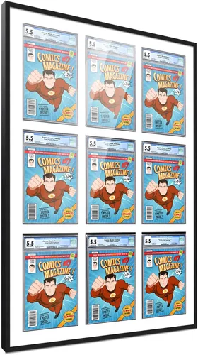Miniatura 23 de Marco de cómic con paspartú para 8 CGC, CBCS o PGX Graded Comics - Marco de cómic blanco para cómics de 8.125 x 13 pulgadas Marco blanco