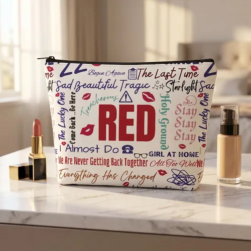 Miniatura 2 de Versión de álbum de música, bolsa de maquillaje, bolsa de aseo de viaje para mujeres, amantes de la música, regalo de letras de canciones