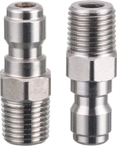 Miniatura 5 de RIDGE WASHER Acopladores para lavadora a presión, enchufe de conexión rápida de 1/4, accesorio NPT macho, 5000 PSI, paquete de 2
