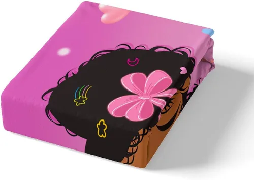 Miniatura 5 de Erosebridal Juego de funda de edredón negra mágica para niñas, tamaño individual, diseño de princesita para niños pequeños, funda de edredón rosa