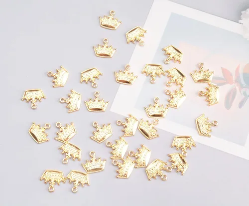 Miniatura 4 de 30 piezas de dijes de tiara mini metal vintage lindo colgante de joyería para hacer bricolaje, collares, pulseras, collares, joyería, manualidades