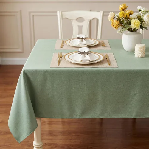 Miniatura 24 de IVAPUPU Mantel de Lino Texturizado para Mesa Rectangular - Mantel de Tela Impermeable Rectangular Sin Arrugas Limpiable Cubierta de Comedor