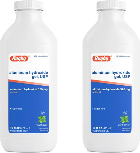 Miniatura 8 de Hidrogel de aluminio, USP 320mg/0.2 fl oz 16 oz por botella genérico para Amphojel Paquete de 6 en total 96 oz