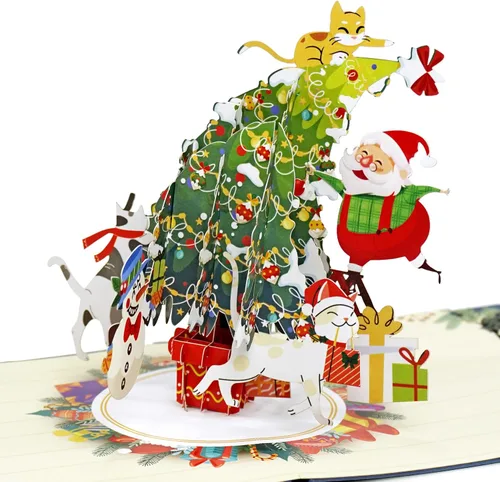 Miniatura 17 de CUTPOPUP - Tarjeta de felicitación con diseño de cardenal, Feliz Navidad, Navidad 3D, Año Nuevo, tarjeta de felicitación (cesta de cardenal)