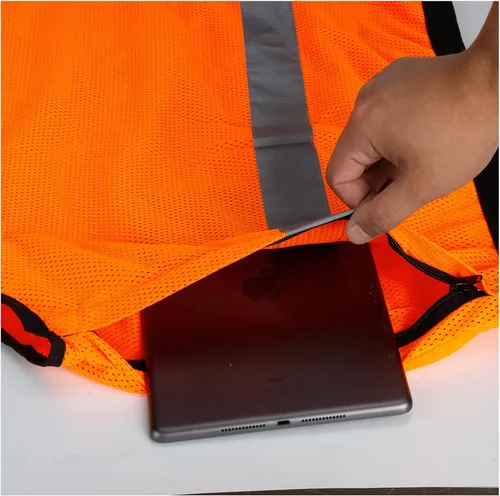 Miniatura 4 de LOHASPRO Chaleco de seguridad de alta visibilidad, chaleco reflectante de malla con bolsillos para hombres y mujeres, estándares ANSI/ISEA