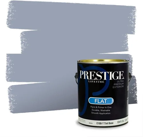 Miniatura 743 de Pintura Exterior + imprimación PRESTIGE, todo-en-uno, 1 galón, acabado mate, color comparable al Valspar* Royal Gray* VS151-Gris real