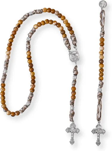 Miniatura 29 de Nazareth Store Rosario de cuerda de paracaídas de San Miguel, collar de rosario resistente y rosario de una década, cuentas de piedra natural