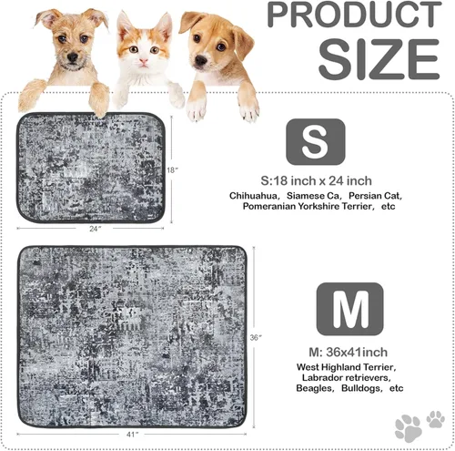Miniatura 5 de Qeils Almohadillas Lavables para Orina para Perros, Paquete de 2 Almohadillas Reutilizables para Cachorros de 18"x24" Superabsorbentes a Prueba