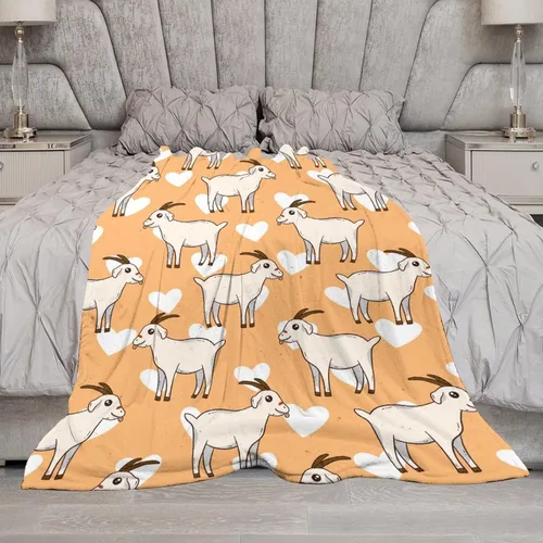 Miniatura 7 de Manta de cabra suave, mullida y cálida, manta pequeña de 30 x 40 pulgadas para sofá, oficina, manta estética amarilla, regalos para niñas y niños