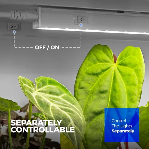Miniatura 5 de Barrina Luces de cultivo T5 para plantas de interior, espectro completo de 5000 K, lámpara LED de cultivo de 1 pie, tira de luz para plantas