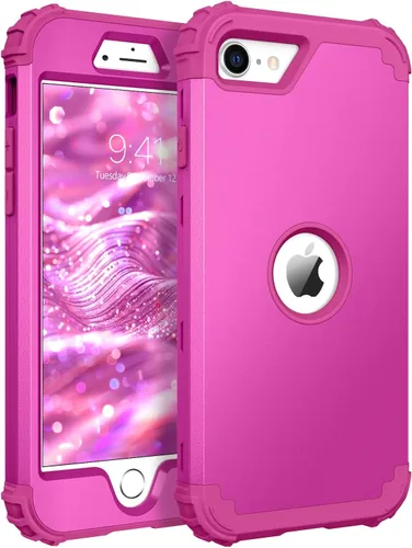 Miniatura 22 de BENTOBEN Funda para iPhone SE 2022 y iPhone SE 2020, resistente 3 en 1, cuerpo completo, resistente, a prueba de golpes, híbrida de policarbonato