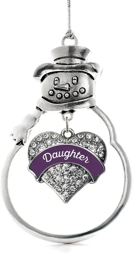 Miniatura 48 de Inspired Silver - Big Sis - Adorno de Navidad plateado - Adorno de árbol de Navidad con dije de corazón con circonita cúbica - Decoración colgante
