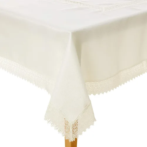 Miniatura 8 de Violet Linen Treasure - Mantel rectangular de encaje, 52 x 70 pulgadas, color blanco