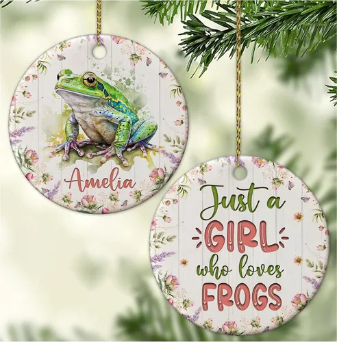 Miniatura 22 de Hyturtle Adorno de Navidad personalizado para los amantes de los osos, adorno de cerámica con nombre personalizado de Just A Girl Who Loves Bears