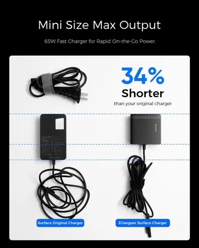 Miniatura 5 de Microsoft Surface - Cargador Surface Pro de 65 W para Surface Pro 3/4/5/6/7/8/9/10/X/11, compatible con Surface Book/portátil/tablet, compatible