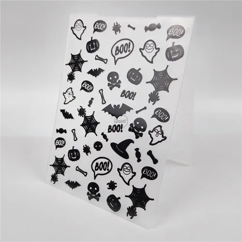 Miniatura 4 de DzIxY Murciélagos fantasmas de plástico en relieve carpetas para hacer tarjetas, suministros de papel de bricolaje 3D plantillas de álbumes de 18