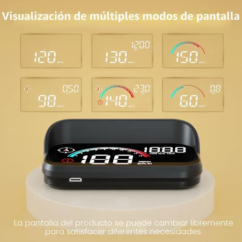 Miniatura 3 de Pantalla de Velocidad para Parabrisas AZIJYV, Velocímetro Digital para Coche, Velocímetro GPS con Velocidad, Exceso de Velocidad, Pantalla