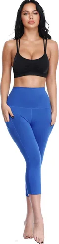 Miniatura 5 de CADMUS Womens High Waist Workout Legging Capris for Yoga w Side Pockets