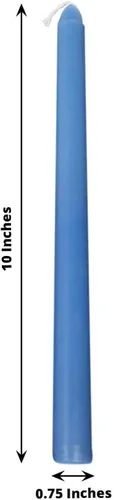 Miniatura 3 de Efavormart - Paquete de 12 velas cónicas de cera prémium de 10 pulgadas, color azul mezclado metálico, velas sin perfume